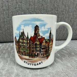 Vintage Stuttgart Germany Souvenir Mug with Colorful Cityscape Reutter